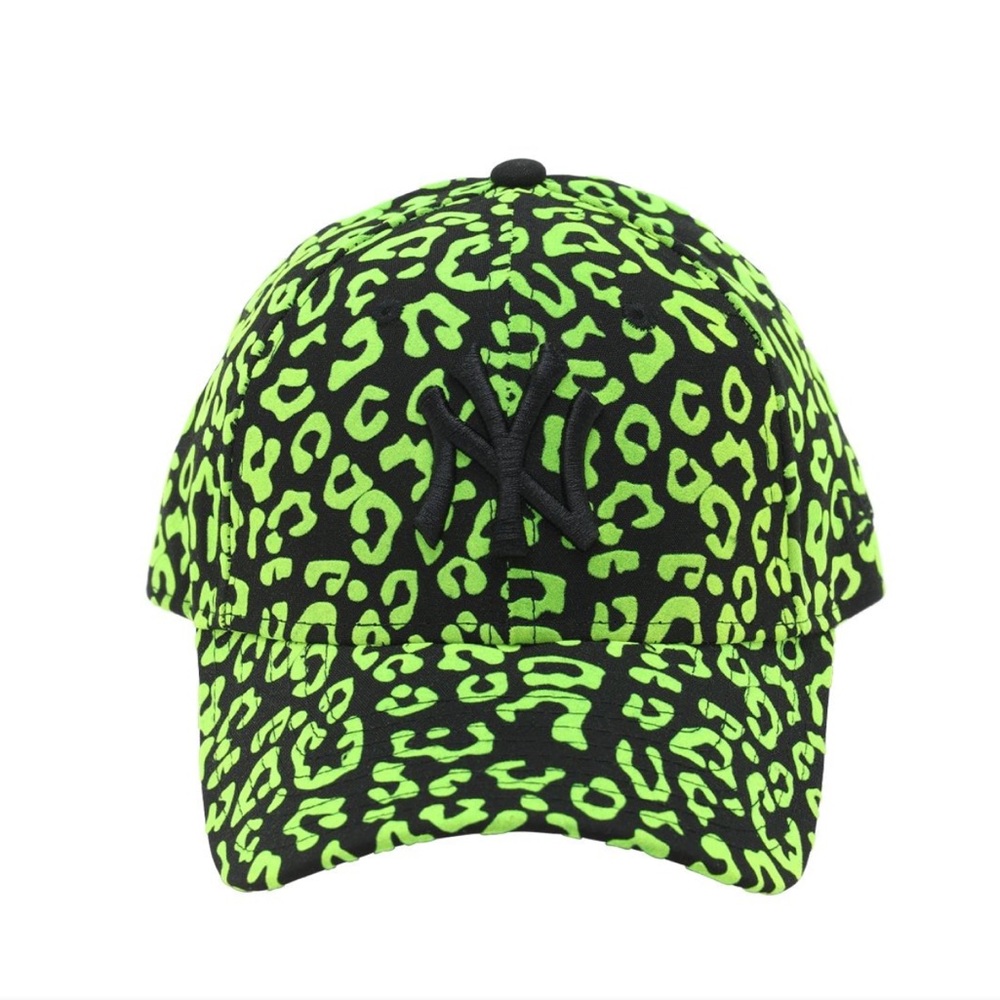 New Era Neon Green and Black Leopard Print Baseball Cap